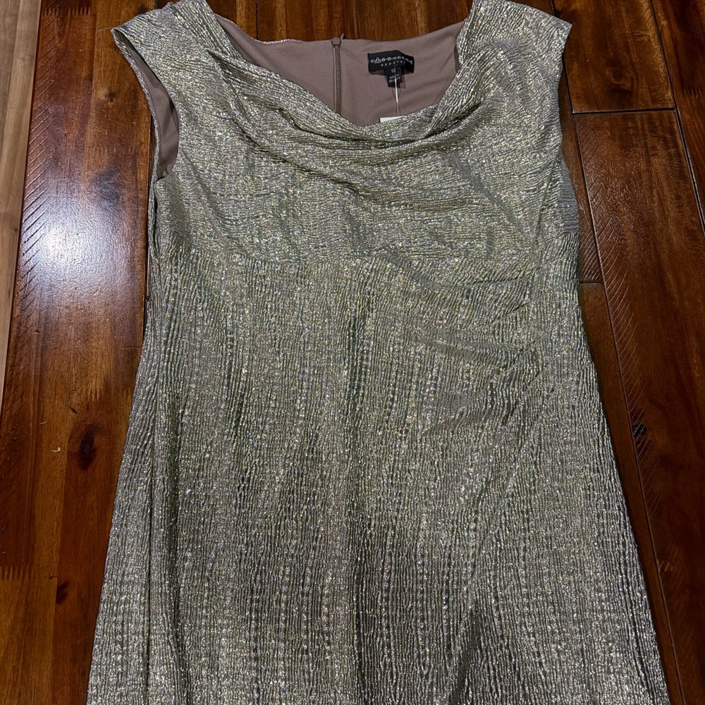 Connected Apparel Stone (beige) Textured Dress